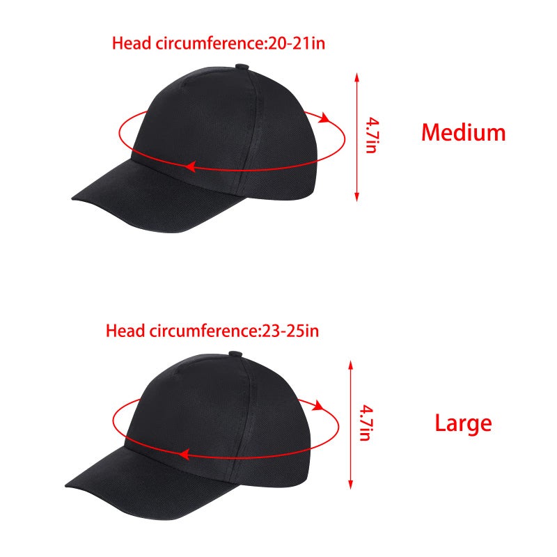 Yookat Kids Baseball Cap - Medium, Black - DIY Hat for Kids - 10 Pieces - Costume Headwear for Birthday, School Events, Theme Parties, Beach, Baseball, Golf, Fishing, Camping - Image 2